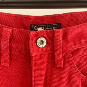 Red GUESS high waisted jeans